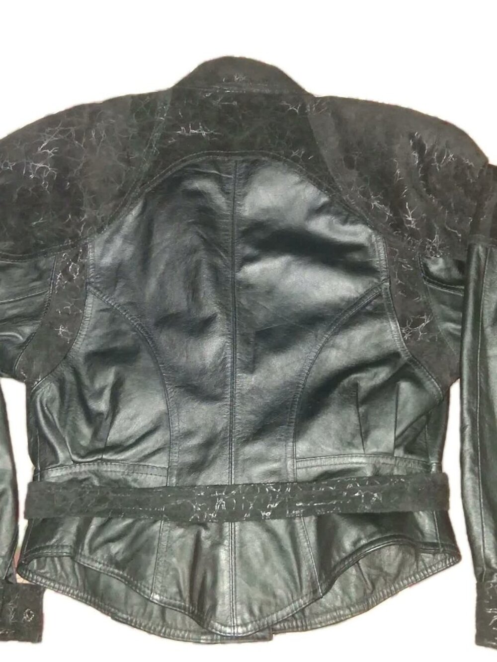 Et Project II Womens Black Belted Short Jacket Long Sleeve Size M